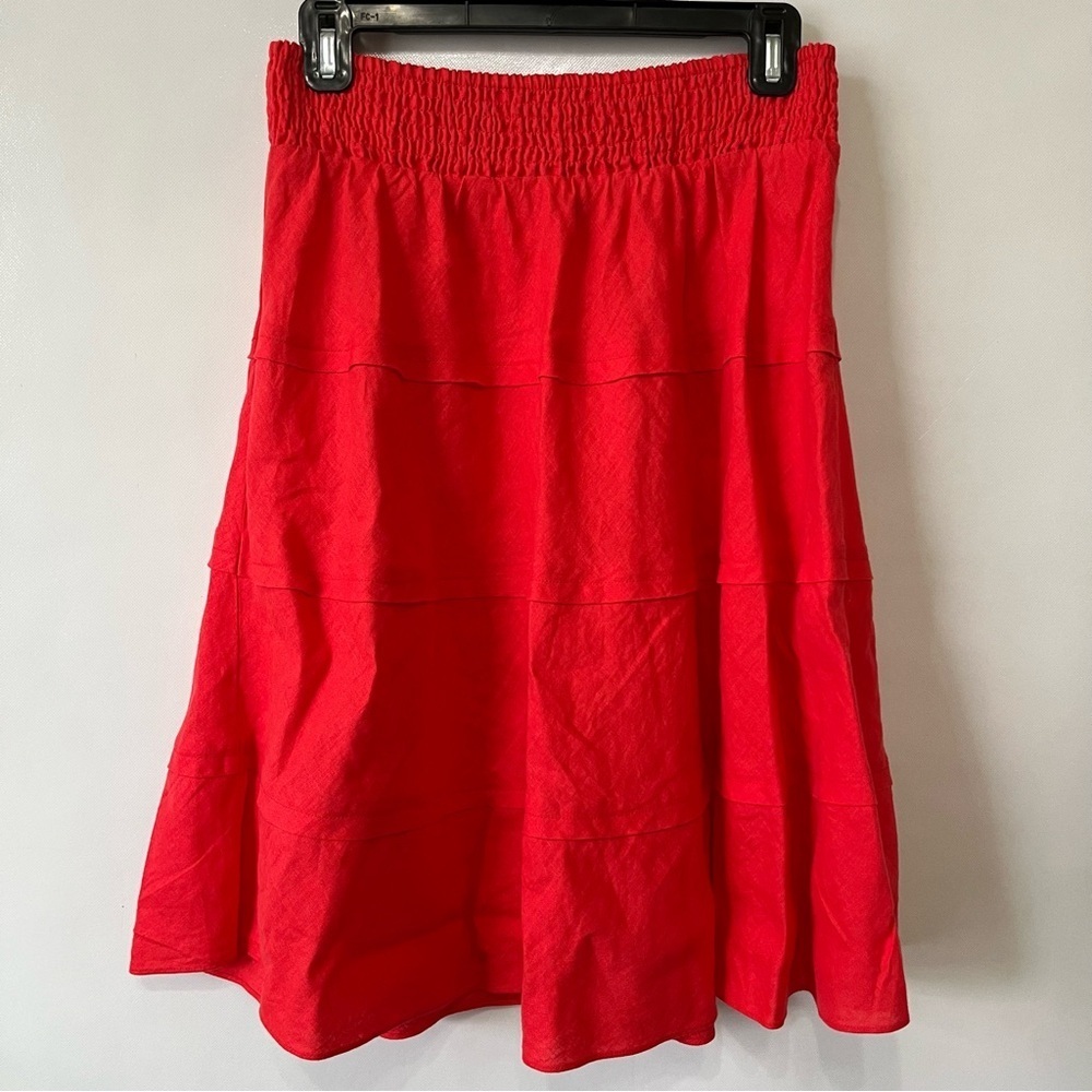 Soft Surroundings 100% Linen Tiered Skirt
